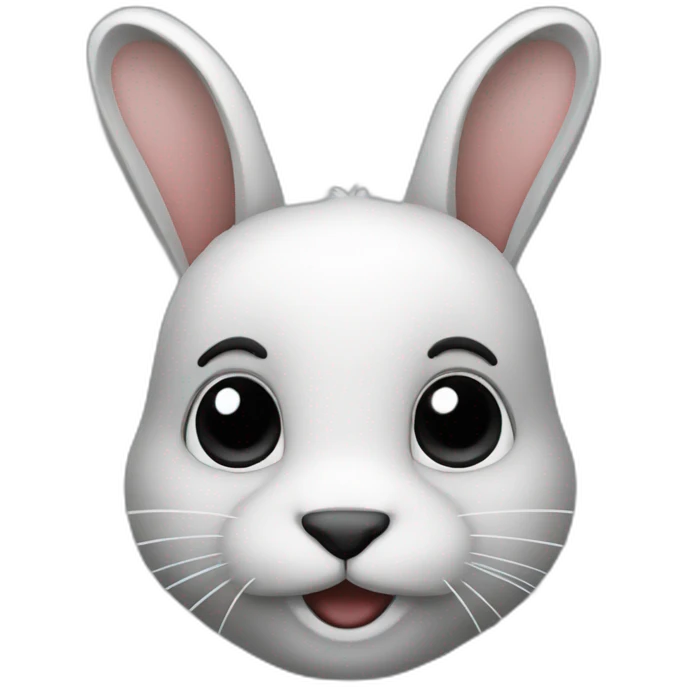 Lapine moitié du visage tout noir emoji