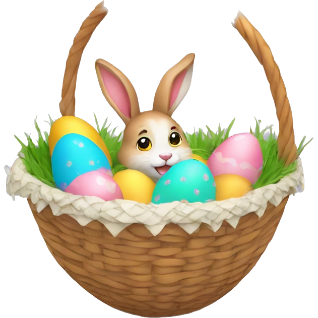 easter bunny in egg basket emoji