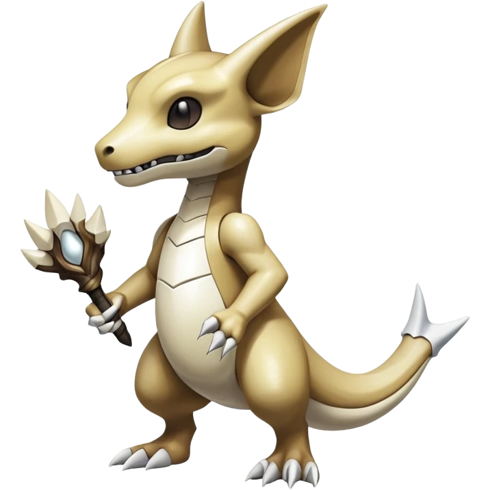 Shiny Exotic Excessive Mysterious Cubone-Marowak-Pokémon-Fakémon-hybrid-creature (full body) emoji