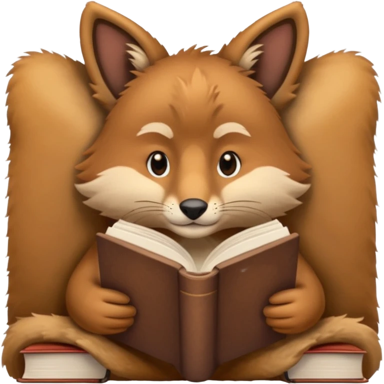 animal reading books emoji