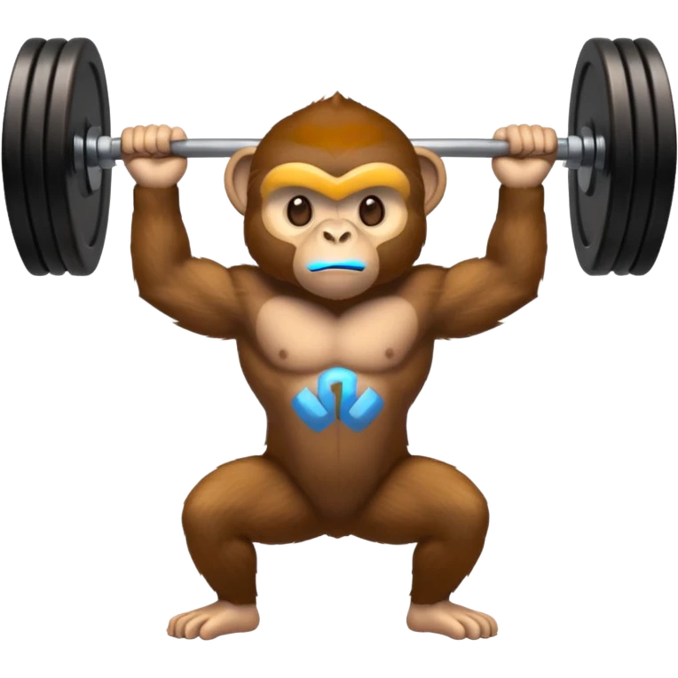 strong monkey lifting weights emoji