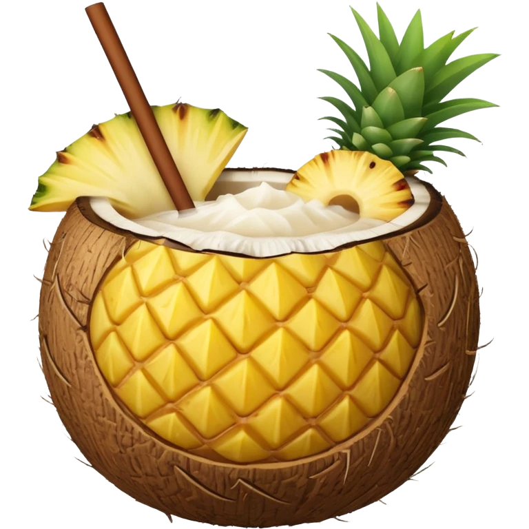 coconut drink with pineapple emoji