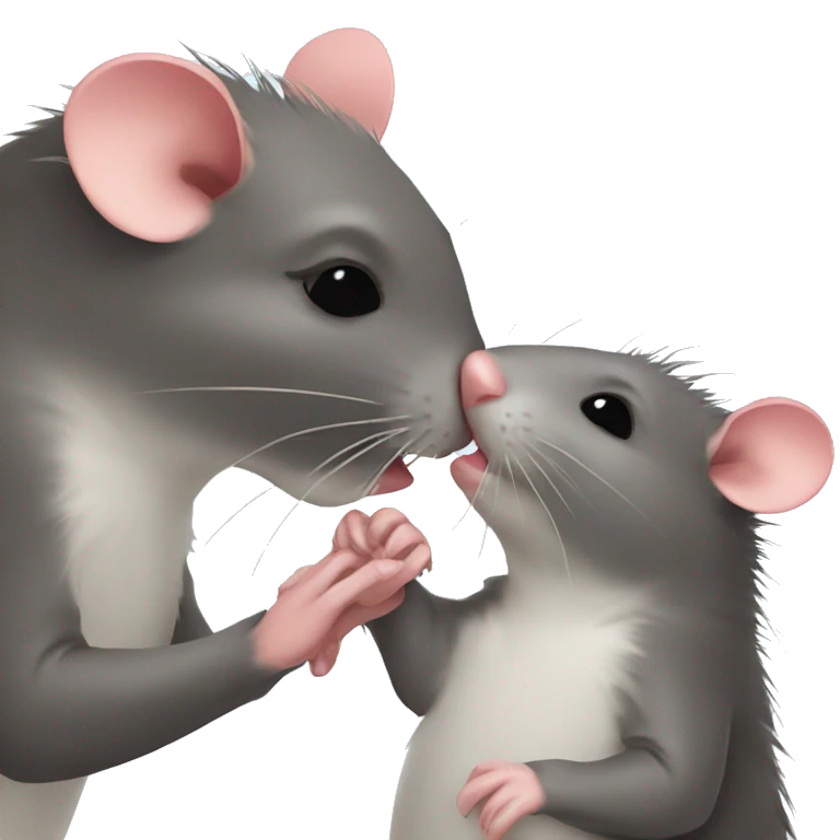 Rat kissing rat emoji