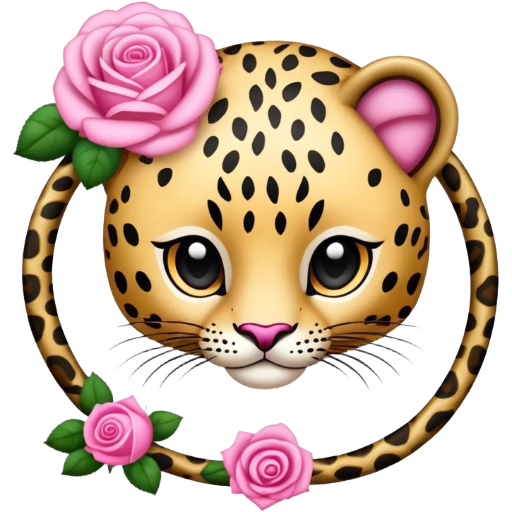 Lazo leopardo y rosa emoji