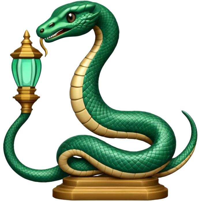 Enfermagem uma lamparina com uma cobra em volta  emoji