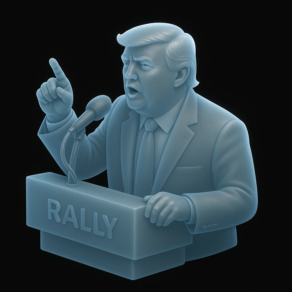 Donald Trump speaking at a rally emoji