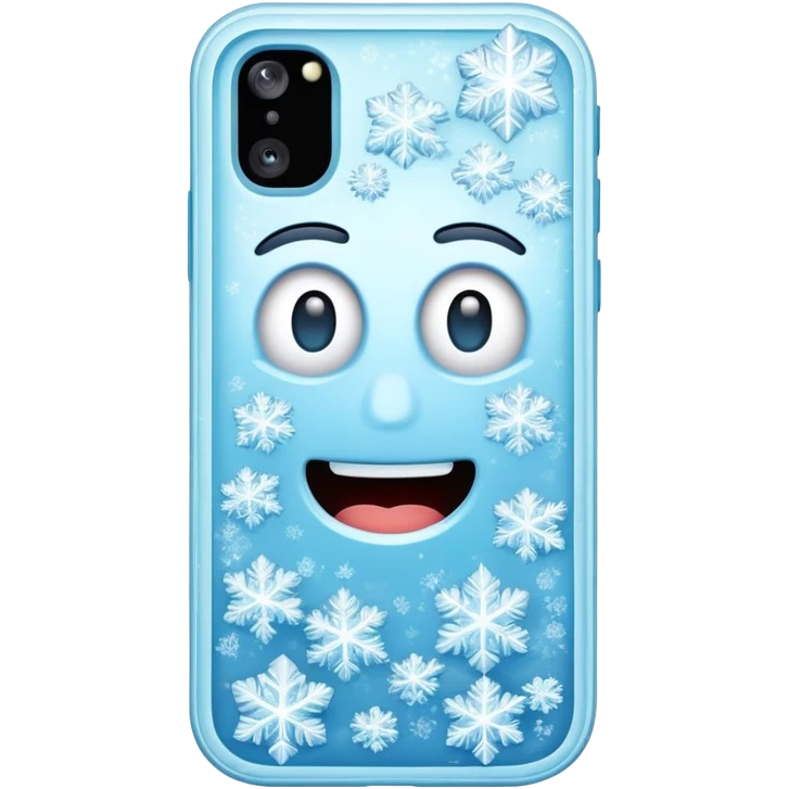Phone with ice crystals on it representing a cold call in sales emoji