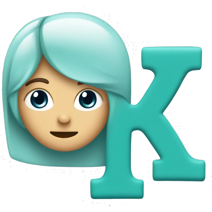 LETRA W DE COLO TURQUEZA Y CON DIFUMINADO COLOR BLANCO  emoji