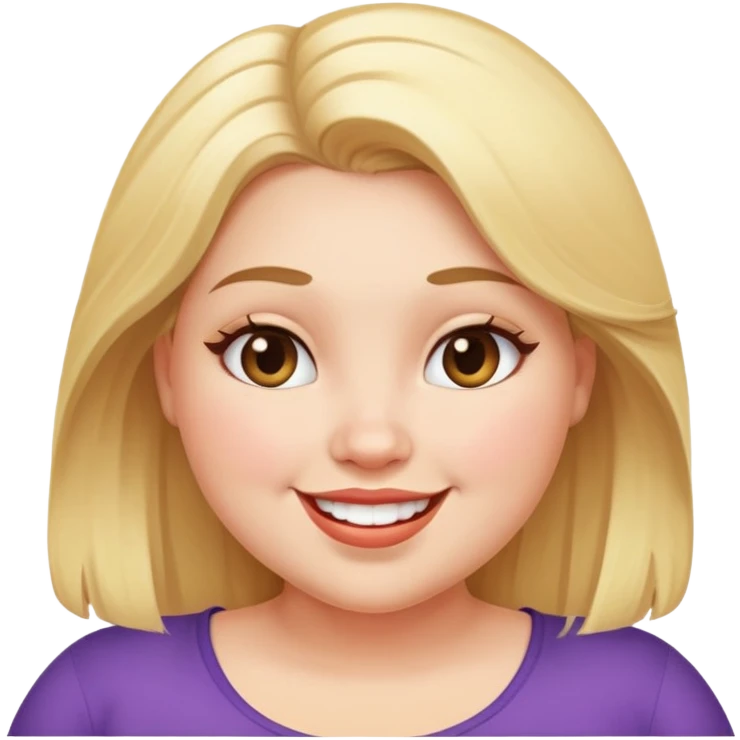 blonde plus size girl with happy expression emoji
