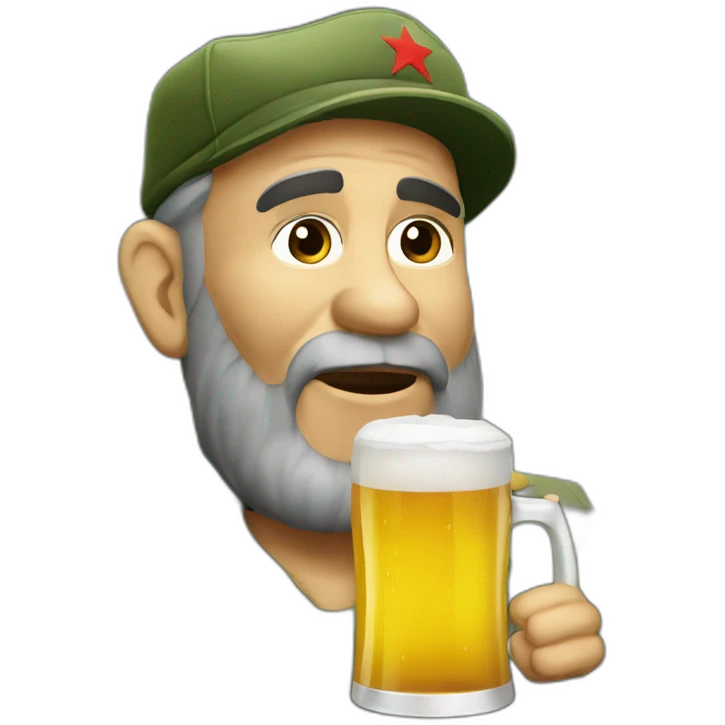 Fidel castro drinking a beer emoji