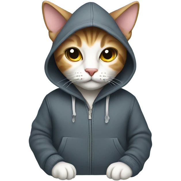 Cat wearing a hoodie emoji