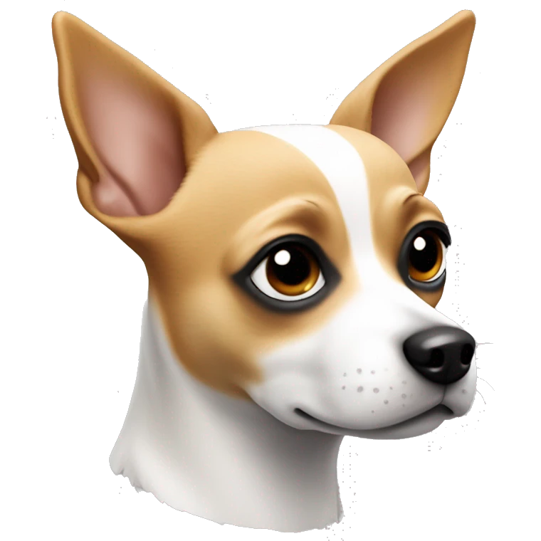 Chihuahua jack russel dog, white black & tan emoji