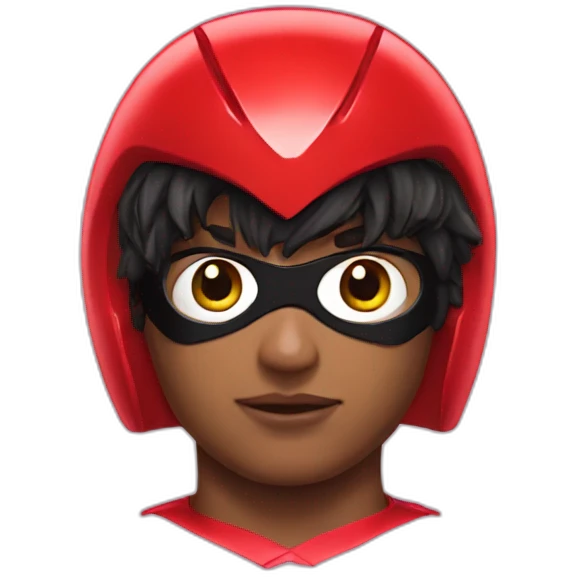 Red Power Ranger with a wig emoji