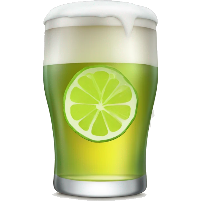 Half empty beer with lime slice  emoji