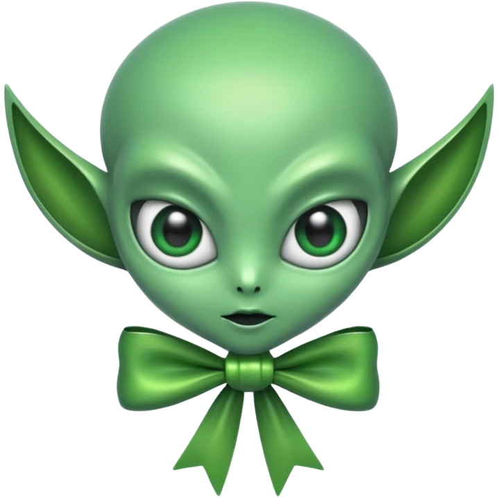 alien with bow emoji