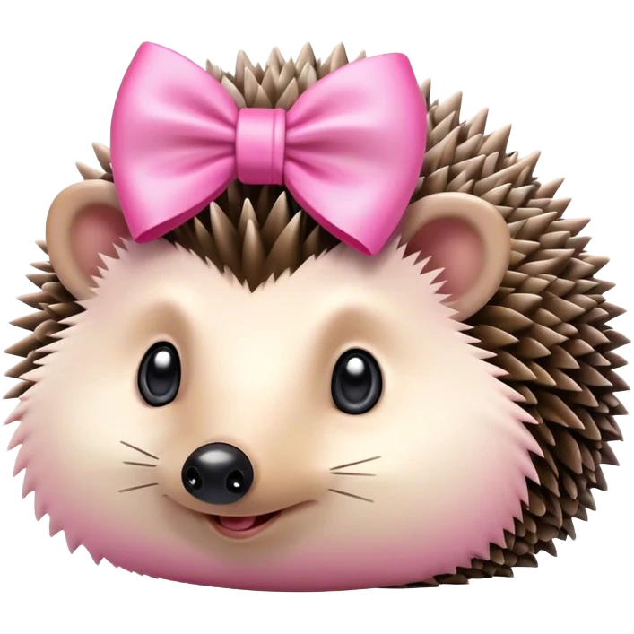 Hedgehog with pink bow emoji