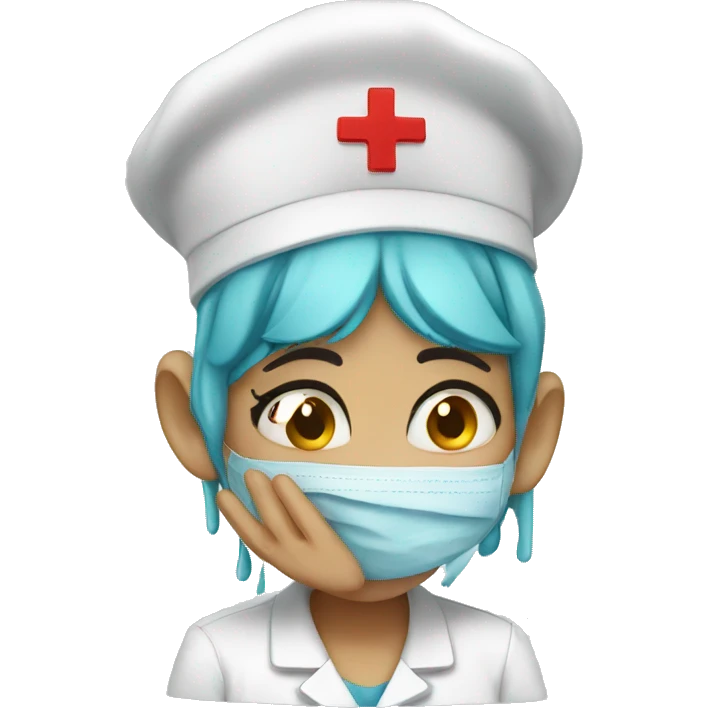 A nurse in tears crying  emoji