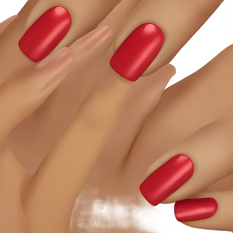 Long red  nails on medium skin ton emoji