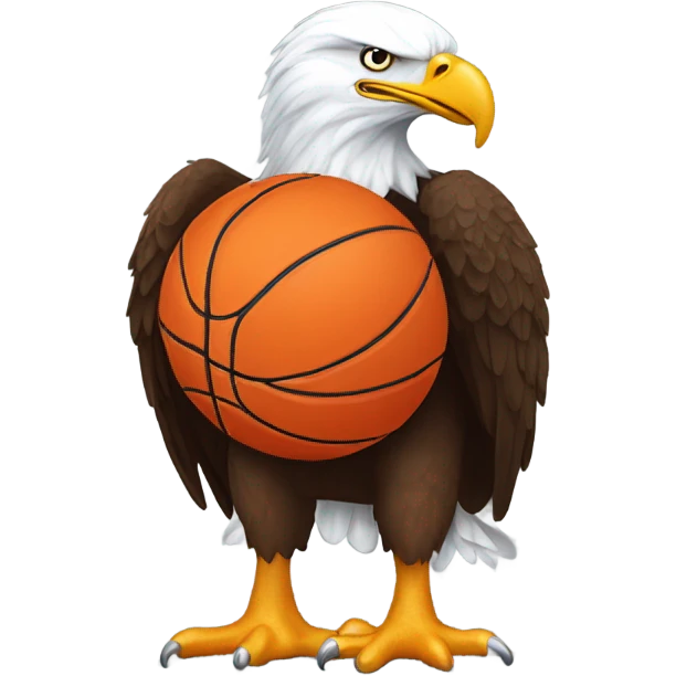 Bald eagle wearing orange “Avalon” basketball jersey emoji