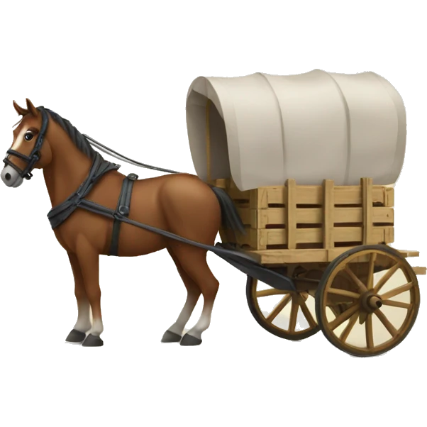 A horse-drawn cart with crates emoji