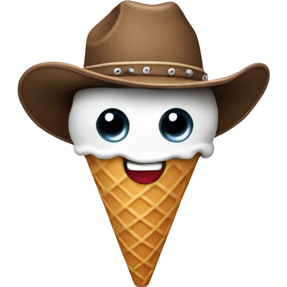 Ice cream cone wearing a cowboy hat  emoji