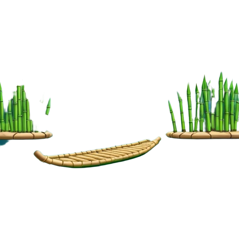 Li River Guilin with karst mountains and bamboo raft, simplified emoji style with bold outlines and bright colors, cartoon style limestone peaks with river emoji