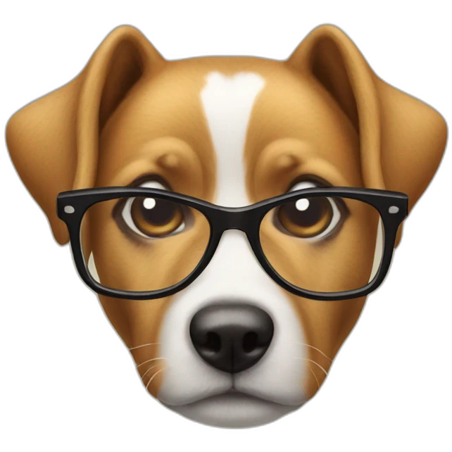 Chien avec lunettes emoji