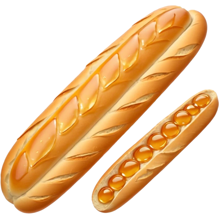 French baguette, covered in honey and garlic emoji
