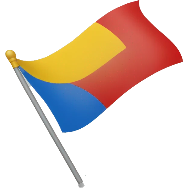 Yellow, Blue and Red flag emoji