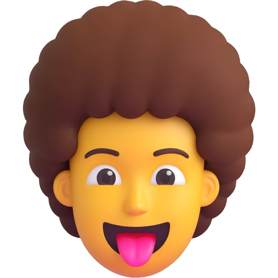 money mouth emoji with an afro hairstyle emoji