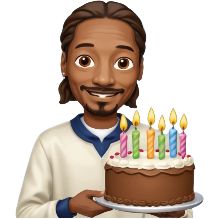 snopp dogg holding birthday cake emoji