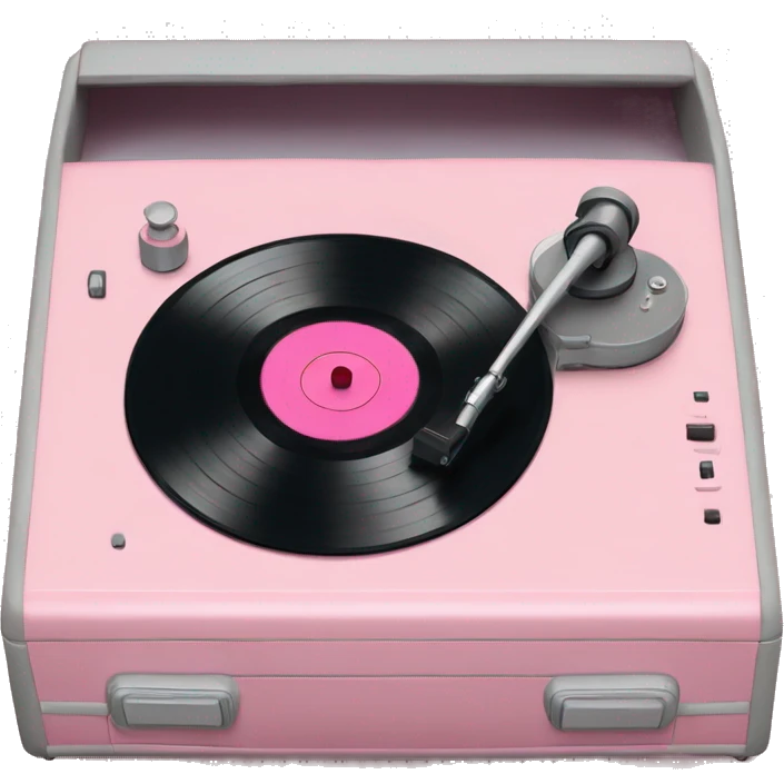 A pastel pink vinyl record player emoji
