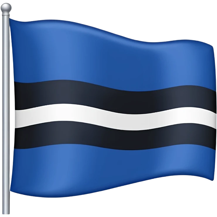 Bandera con tres líneas  arriba con azul oscuro el medio blanco y  abajo negro emoji