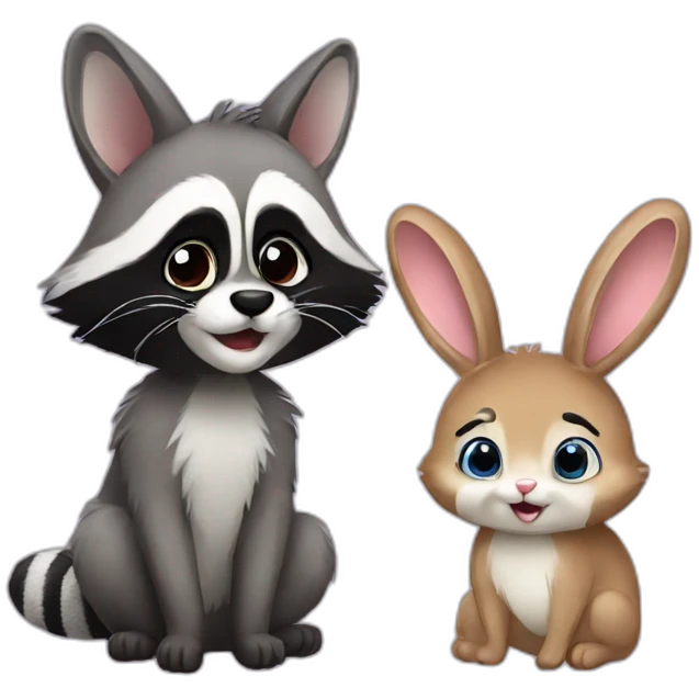 racoon and bunny emoji