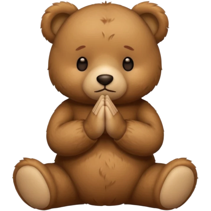 There is TEDDY BEAR and he is praying emoji