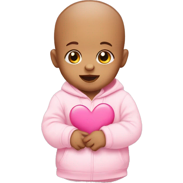 Baby with pink heart emoji