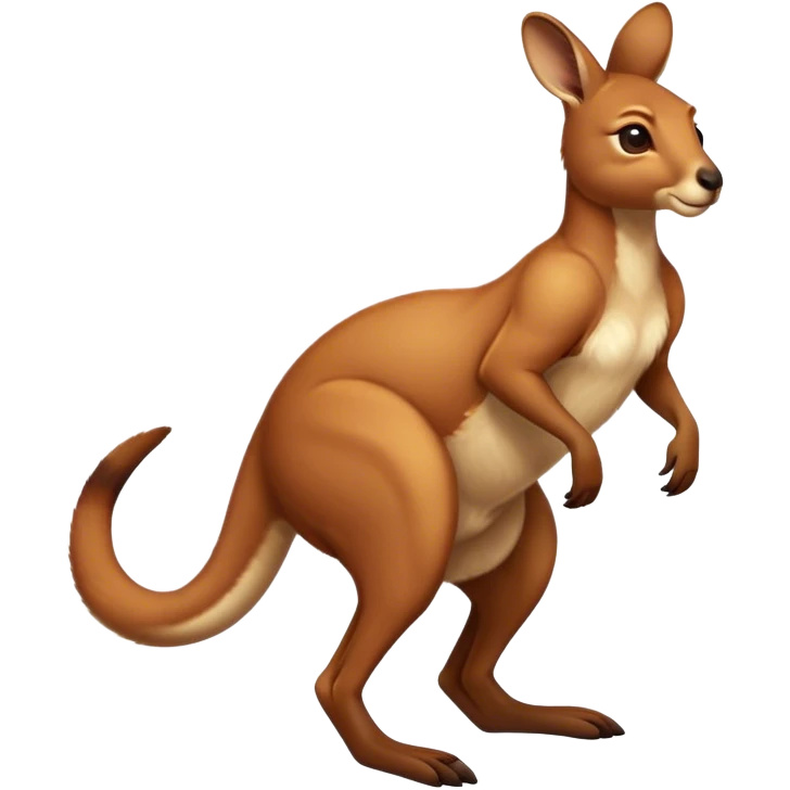 the iconic Full-body Australian Kangaroo  jump– Cinematic-realistic Australian kangaroo, jumping with powerful hind legs and a muscular tail for balance. Its reddish-brown fur glows under the golden sunlight, ears perked and eyes alert.  emoji