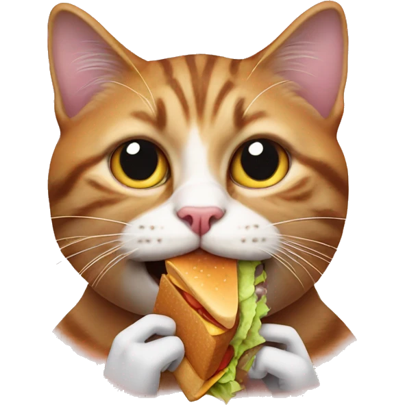 cat eating a burger emoji