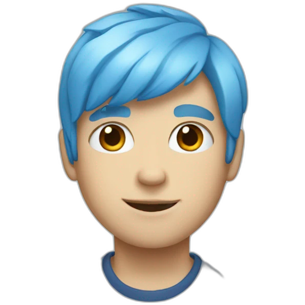 White boy with blue hair emoji