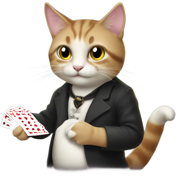 Cat doing card magic  emoji