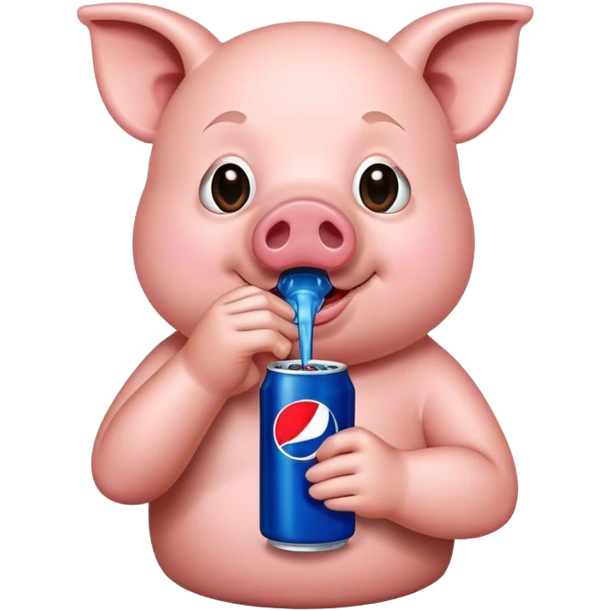 Pig drinking Pepsi  emoji