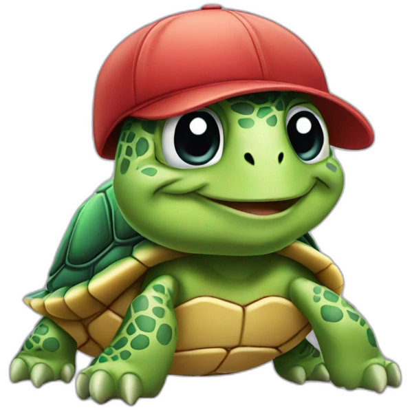 turtle with cap emoji