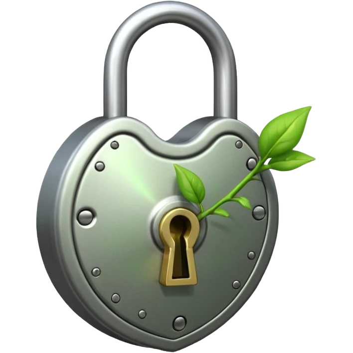 A seed germinating with a sprout sticking out of it in the shape of a pad lock  emoji