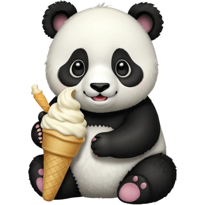 Panda eating ice cream emoji