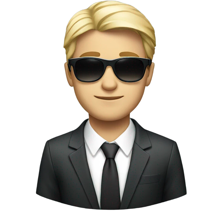 Young white businessman wearing sunglasses and a suit emoji