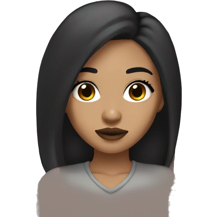 a lightskin girl with brown eyes black layered hair eyelashes and a septum piercing emoji emoji