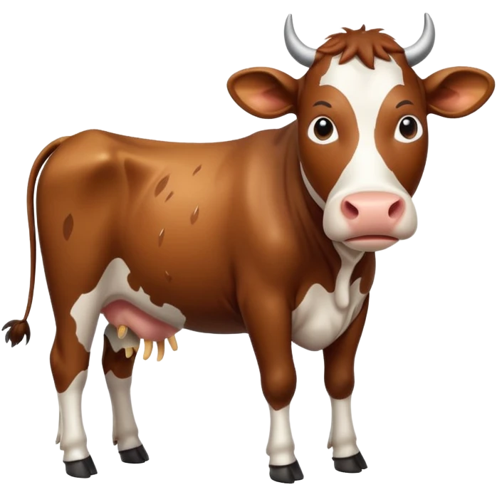 a cow who is hot emoji