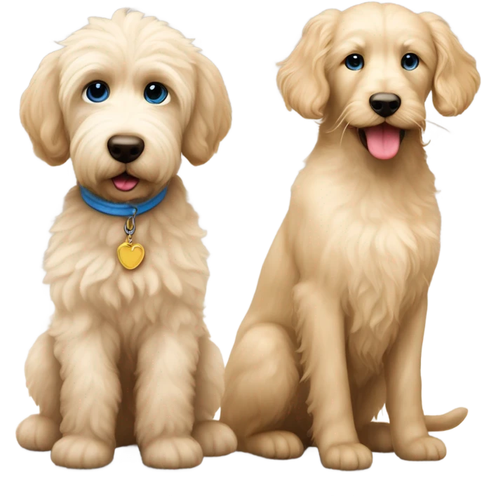 Goldendoodle with a Siamese cat emoji