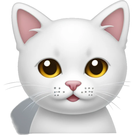 Gato color blanco con manchas negras en el rosrtro emoji