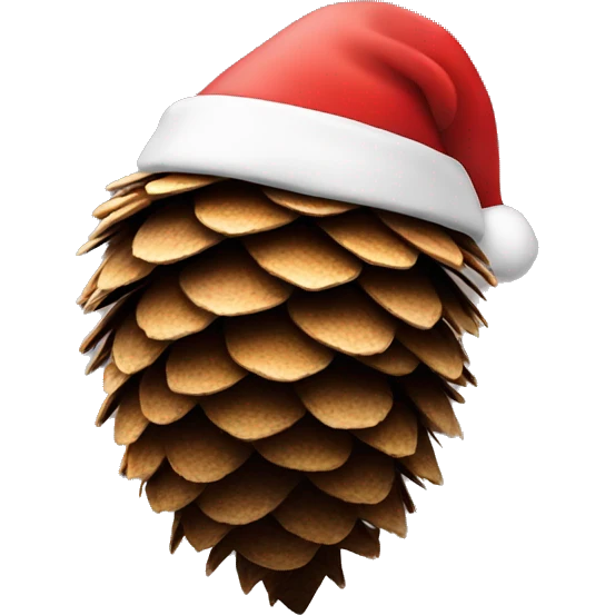 pinecone with Santa hat emoji